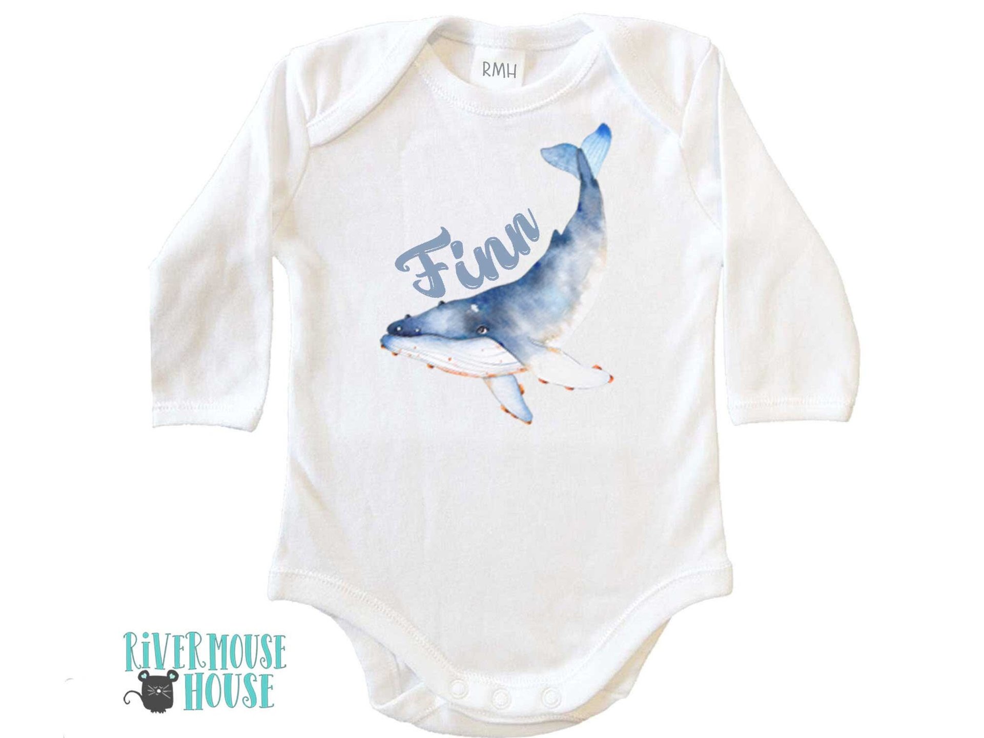 Wild Whale Personalised Baby Bodysuit