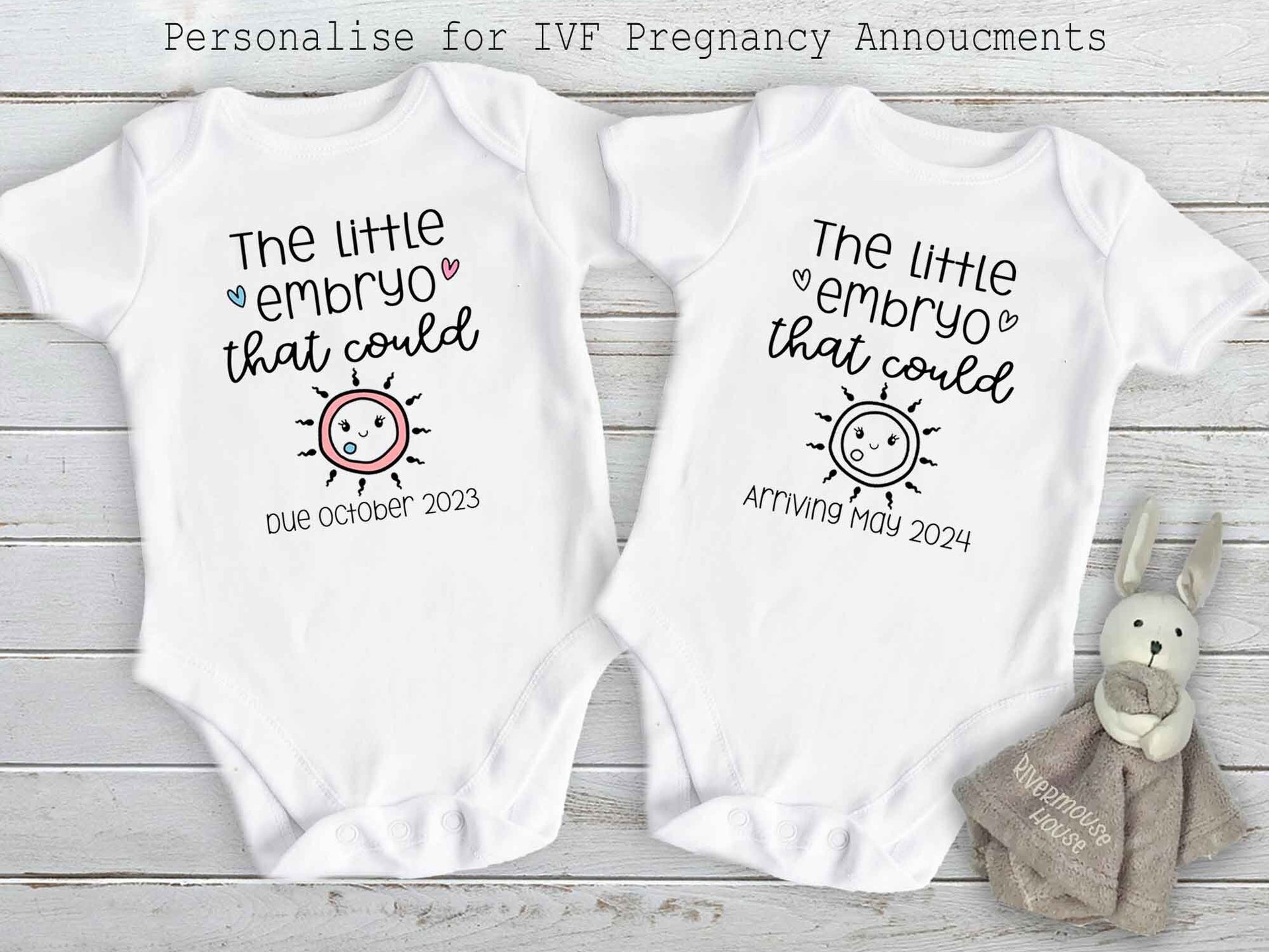 IVF Baby Bodysuit, The Little Embryo That Could, Personalised Pregnancy & Birth Announcement
