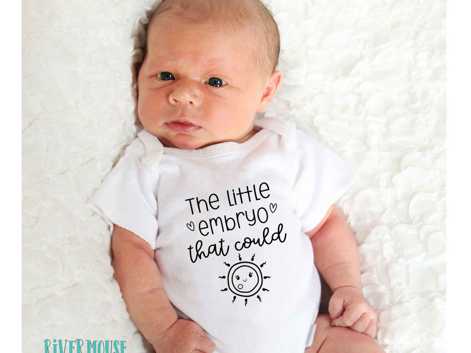 IVF Baby Bodysuit, The Little Embryo That Could, Personalised Pregnancy & Birth Announcement