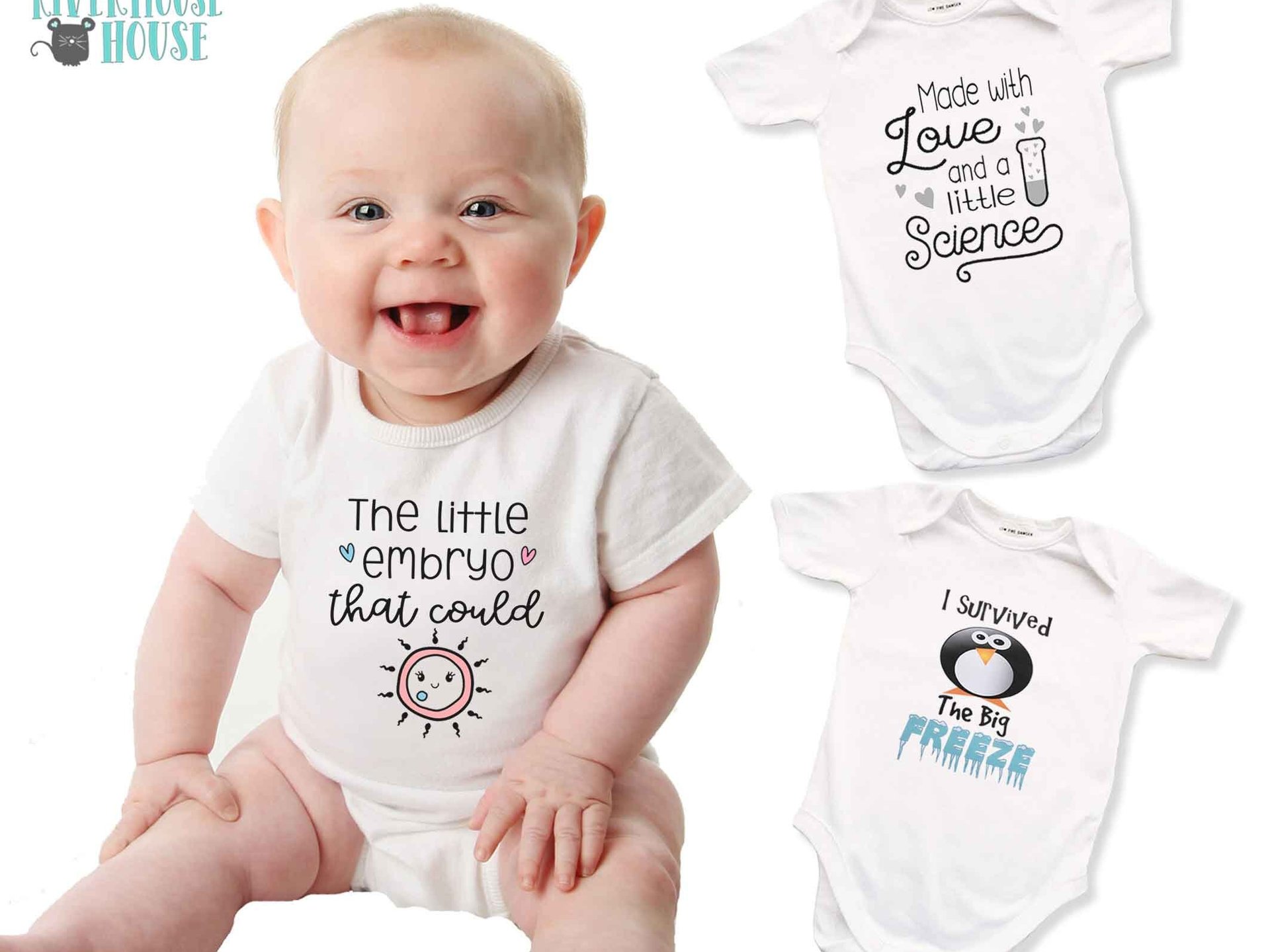 IVF Baby Bodysuit, The Little Embryo That Could, Personalised Pregnancy & Birth Announcement
