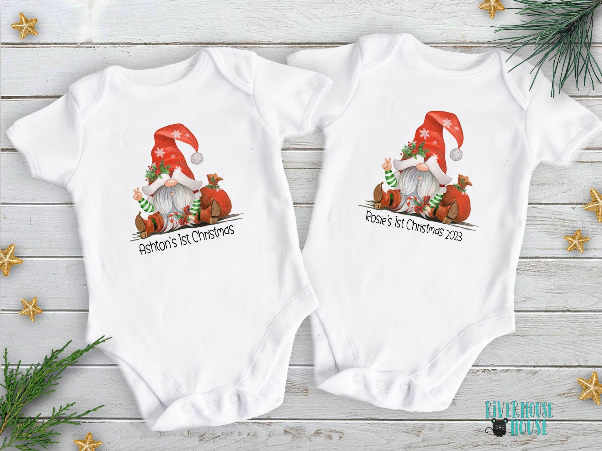 Santa Baby peace out Christmas bodysuit, Personalised with bubs name or custom text