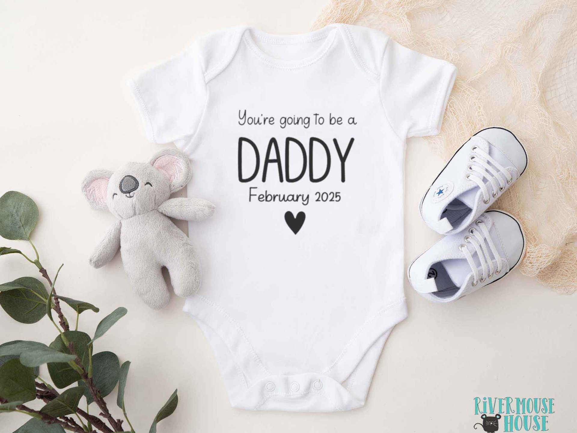 You're going to be a Daddy personalised pregnancy announcement baby bodysuit, Custom reveal for Dad, Grandparents, Aunties, Uncles & family
