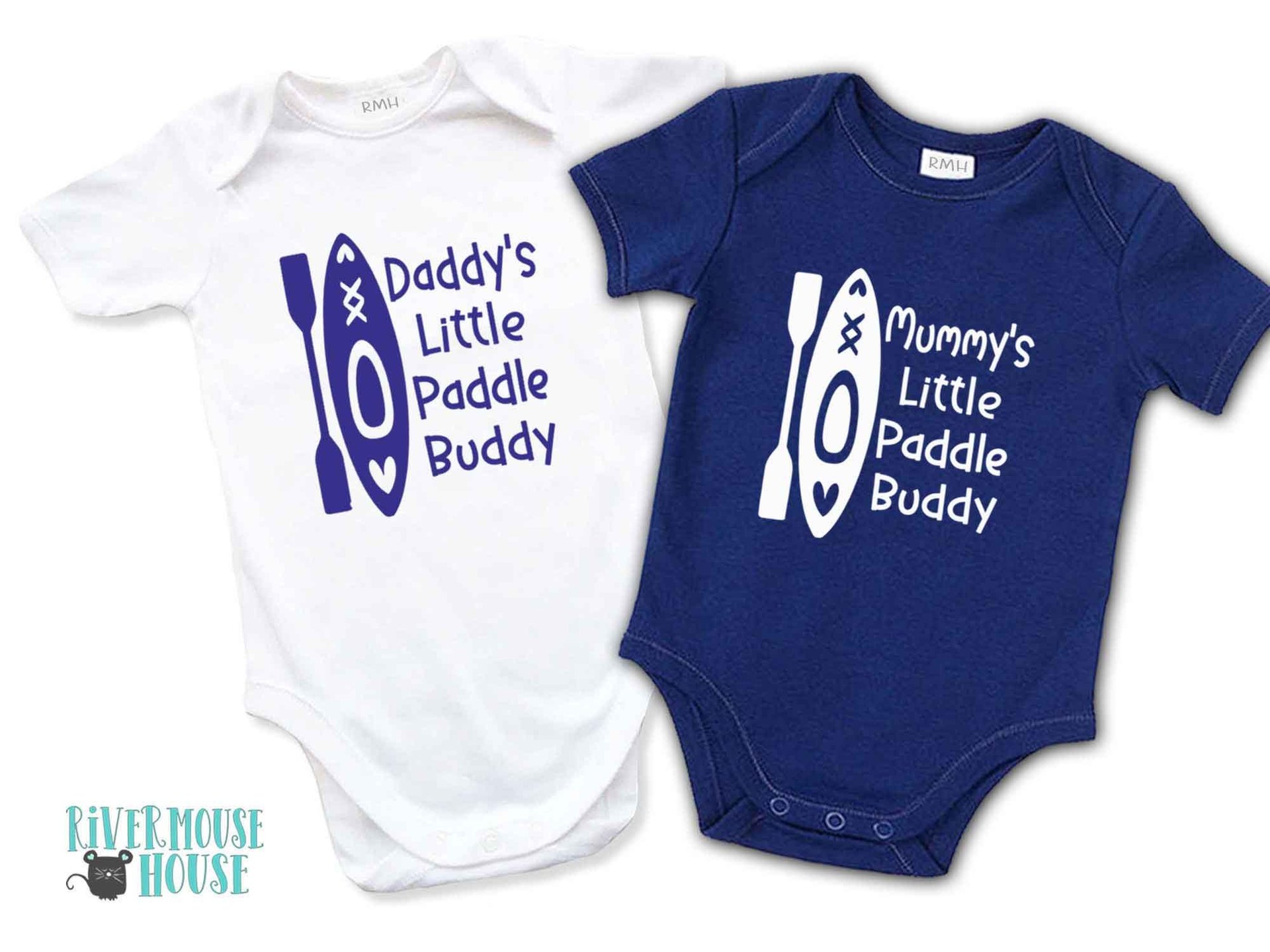 Little paddle buddy baby bodysuit personalised kayak & canoe lovers gift