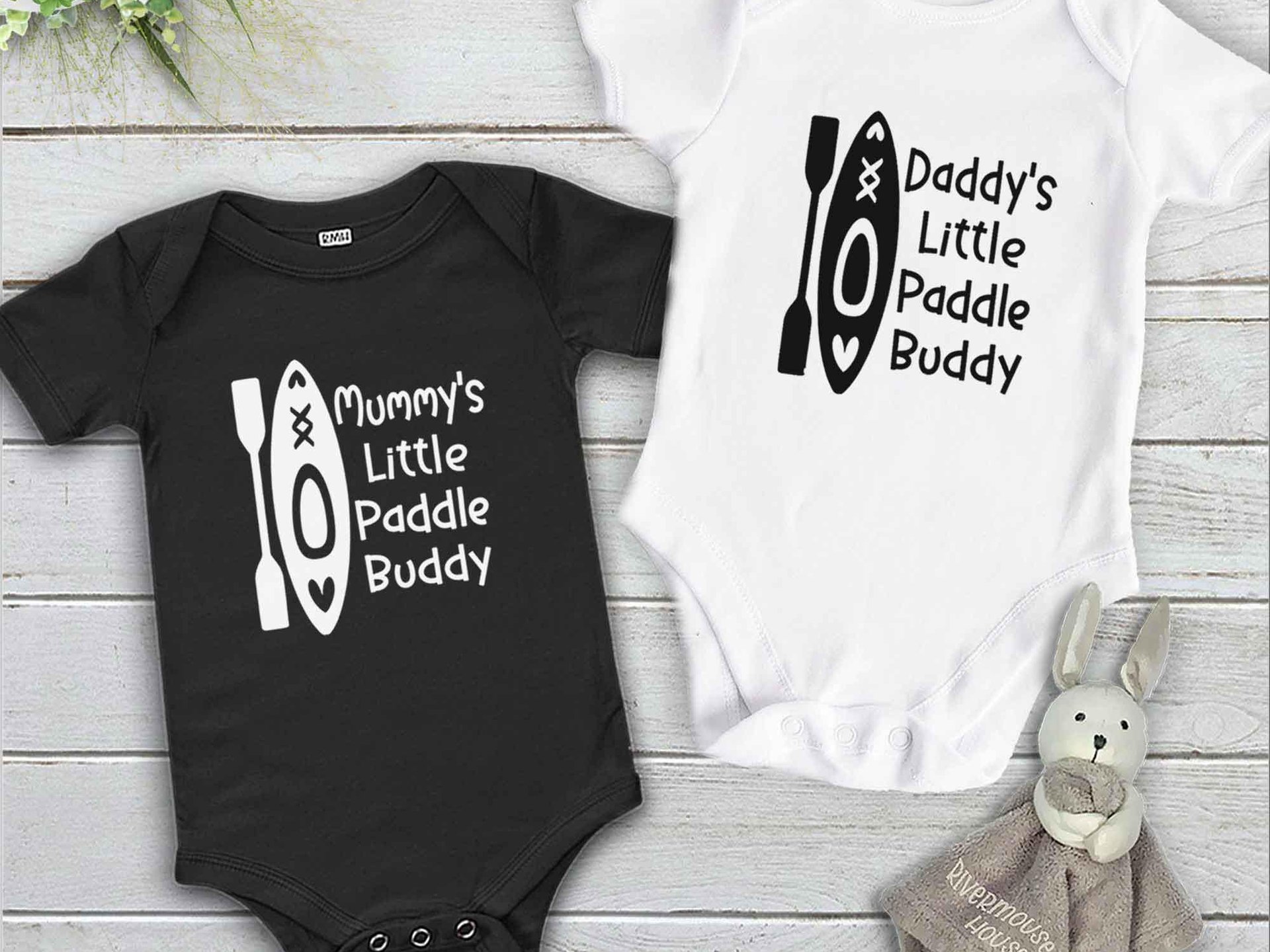 Little paddle buddy baby bodysuit personalised kayak & canoe lovers gift