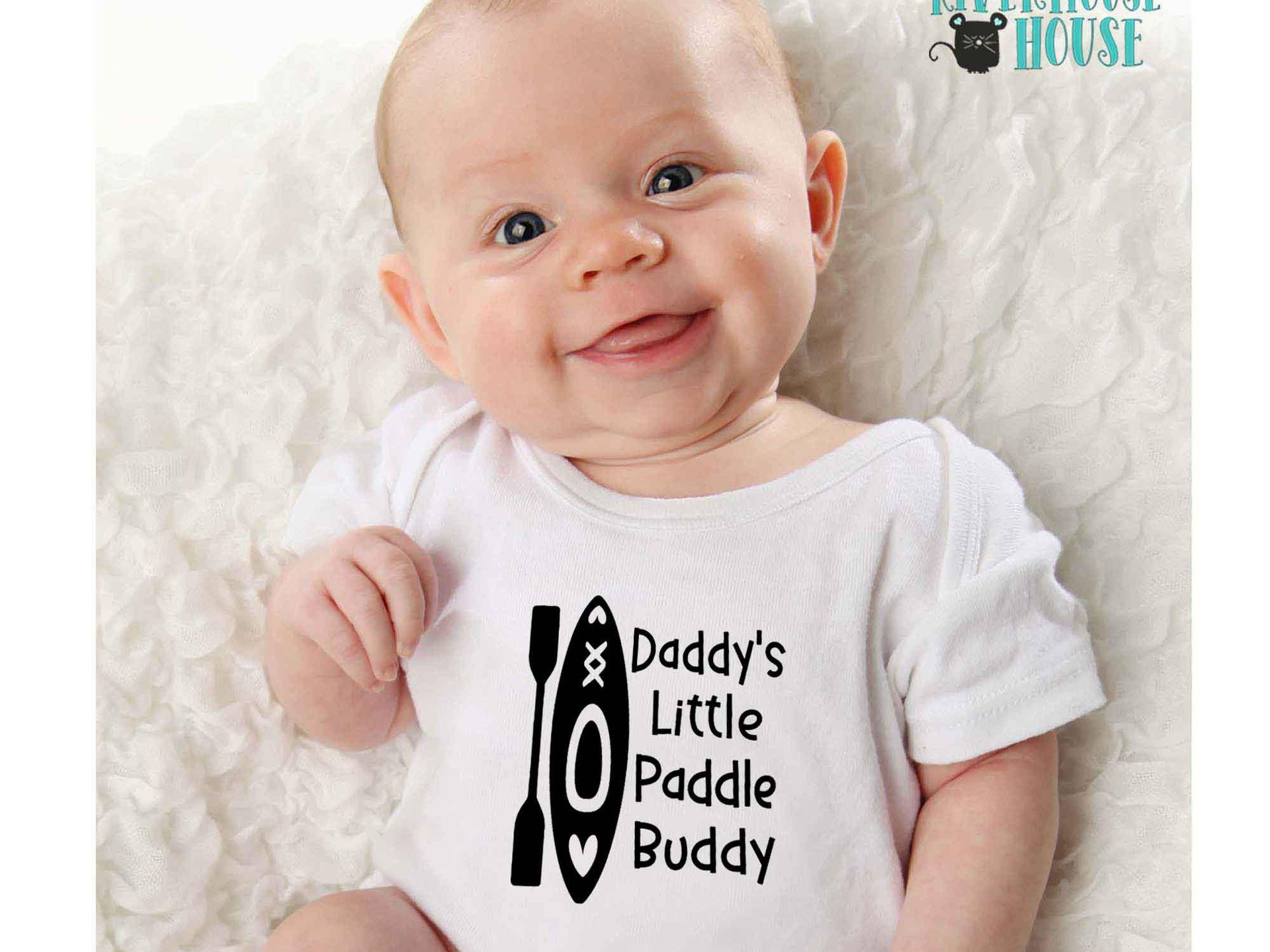Little paddle buddy baby bodysuit personalised kayak & canoe lovers gift