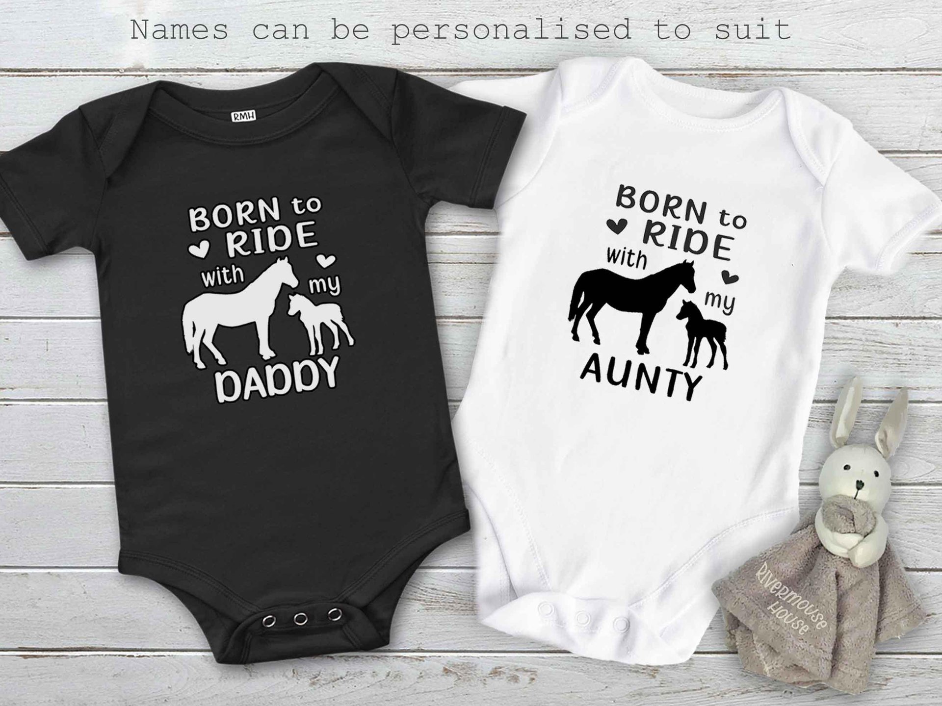 Horse baby bodysuit, Born to ride with my Mummy