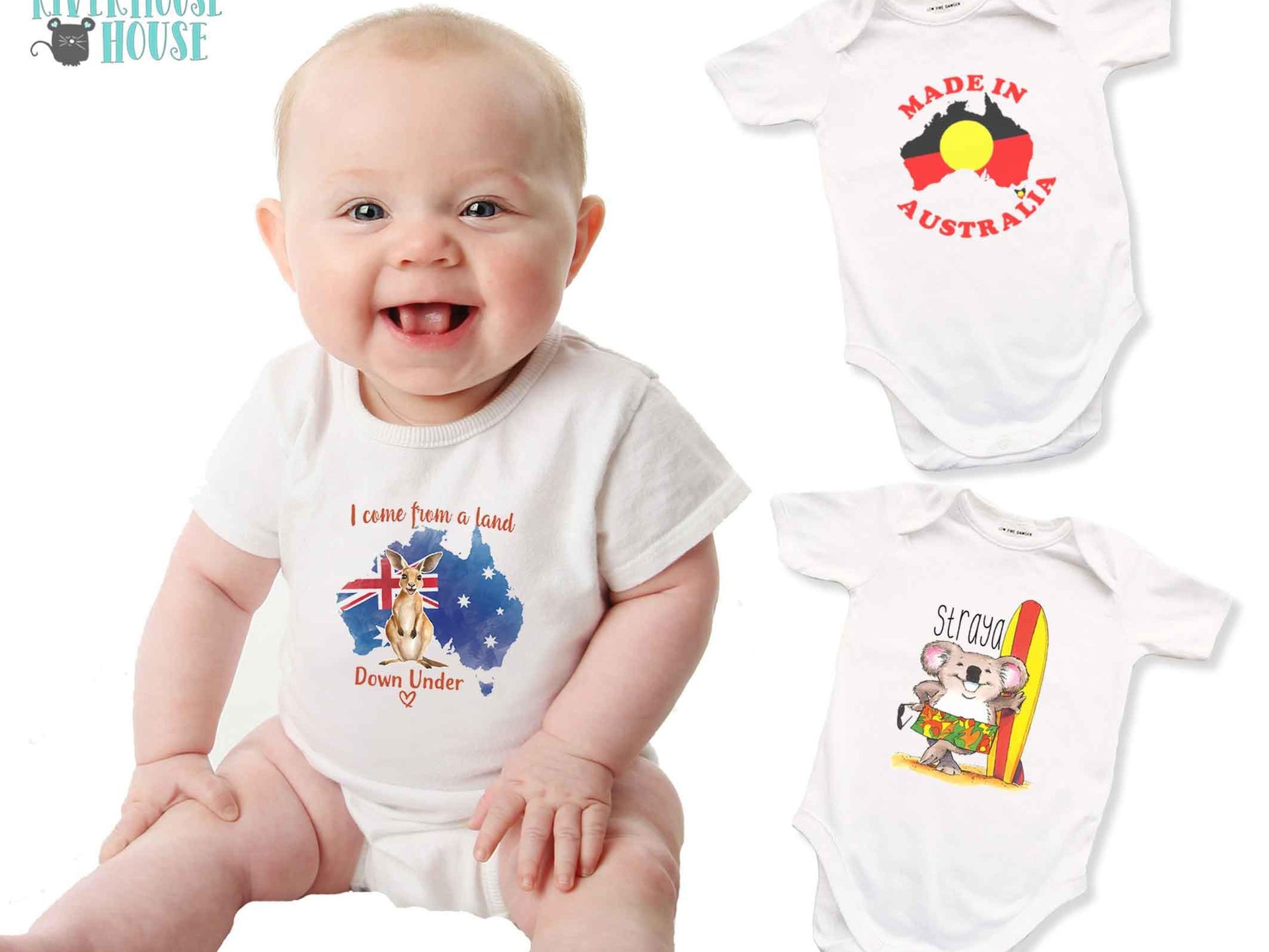 Australia baby bodysuit, I come from a land down under little kangaroo romper, Available in Aussie & First Nations designs