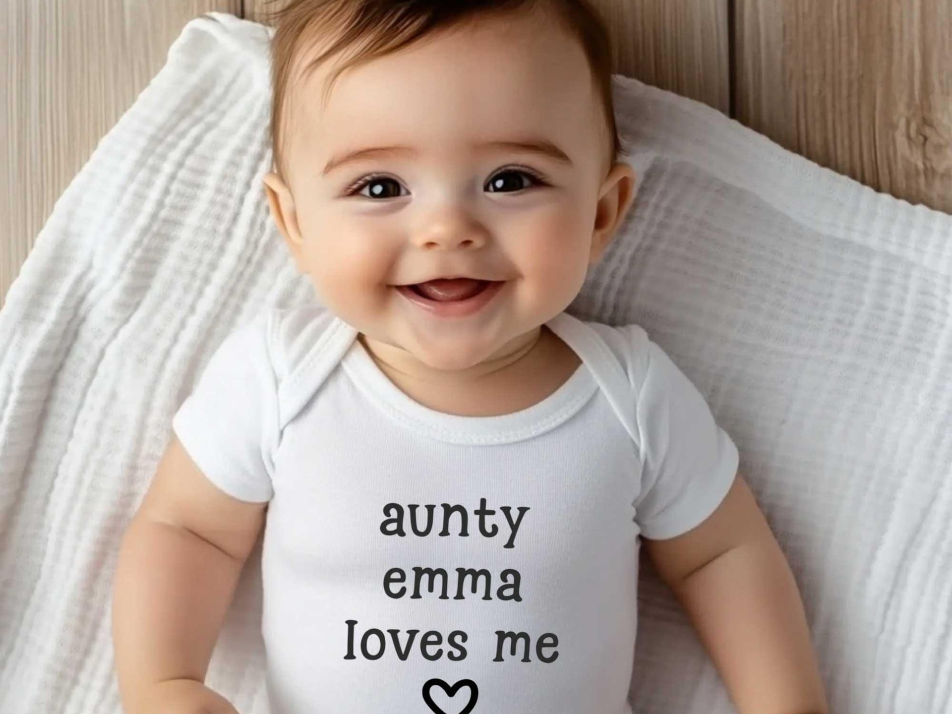 Personalised baby love bodysuit, My aunty, uncle, grandparents love me, Customise name to suit your family