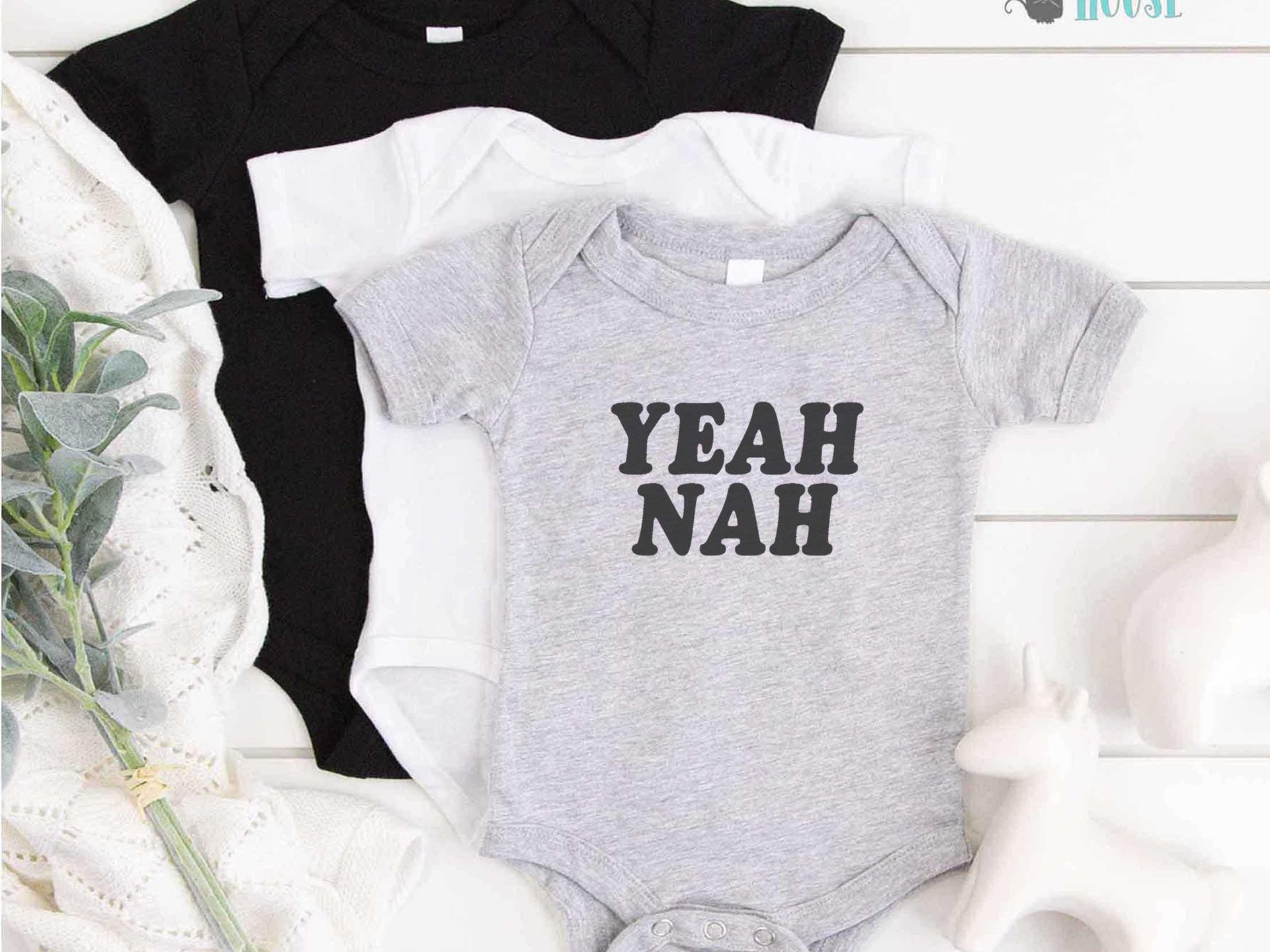 Yeah Nah Aussie baby bodysuit, Funny Australian slang romper, Sizes newborn to toddler