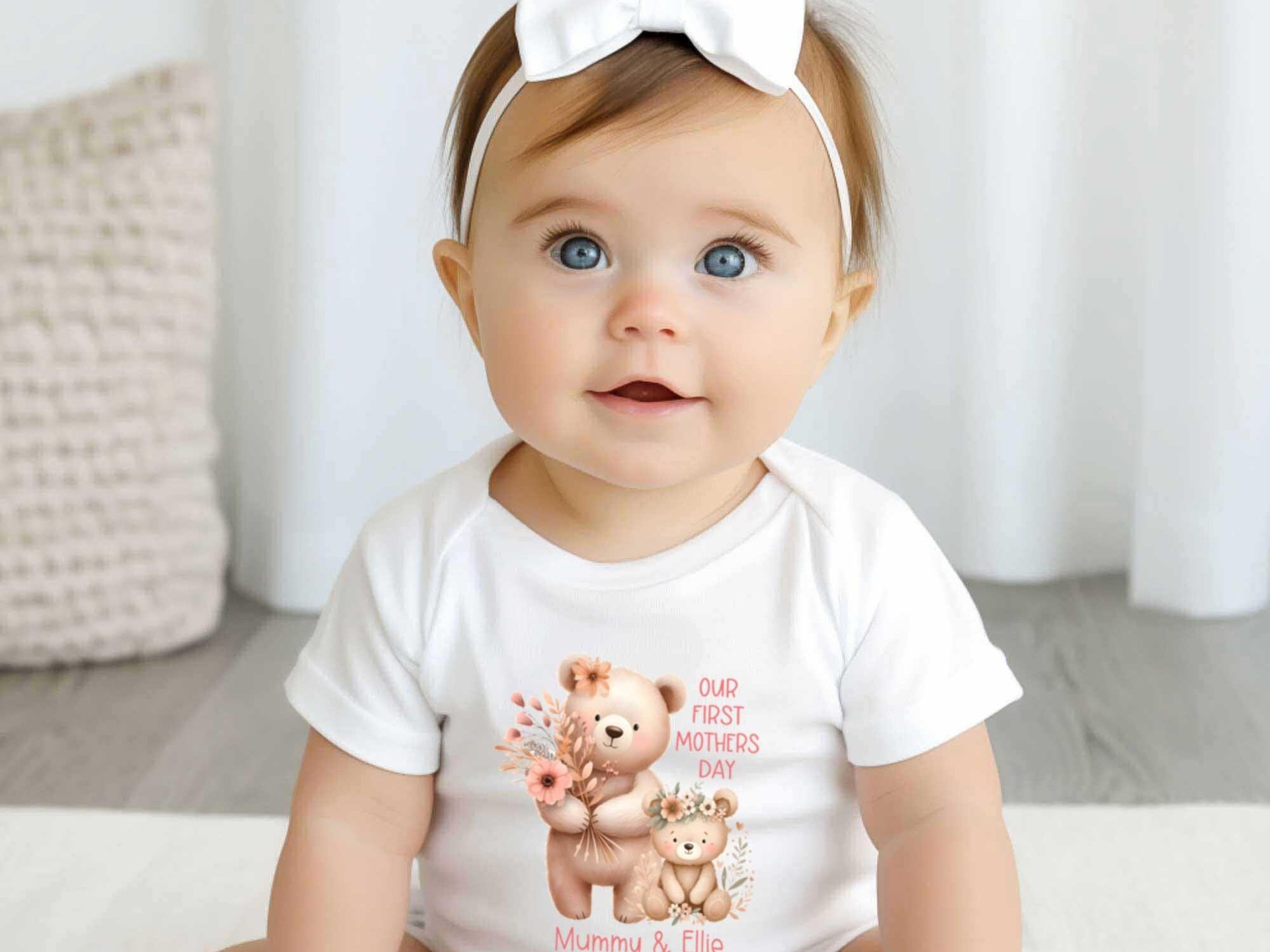 Personalised Mama & baby bear first Mothers day bodysuit, Custom gift for mum and bubs