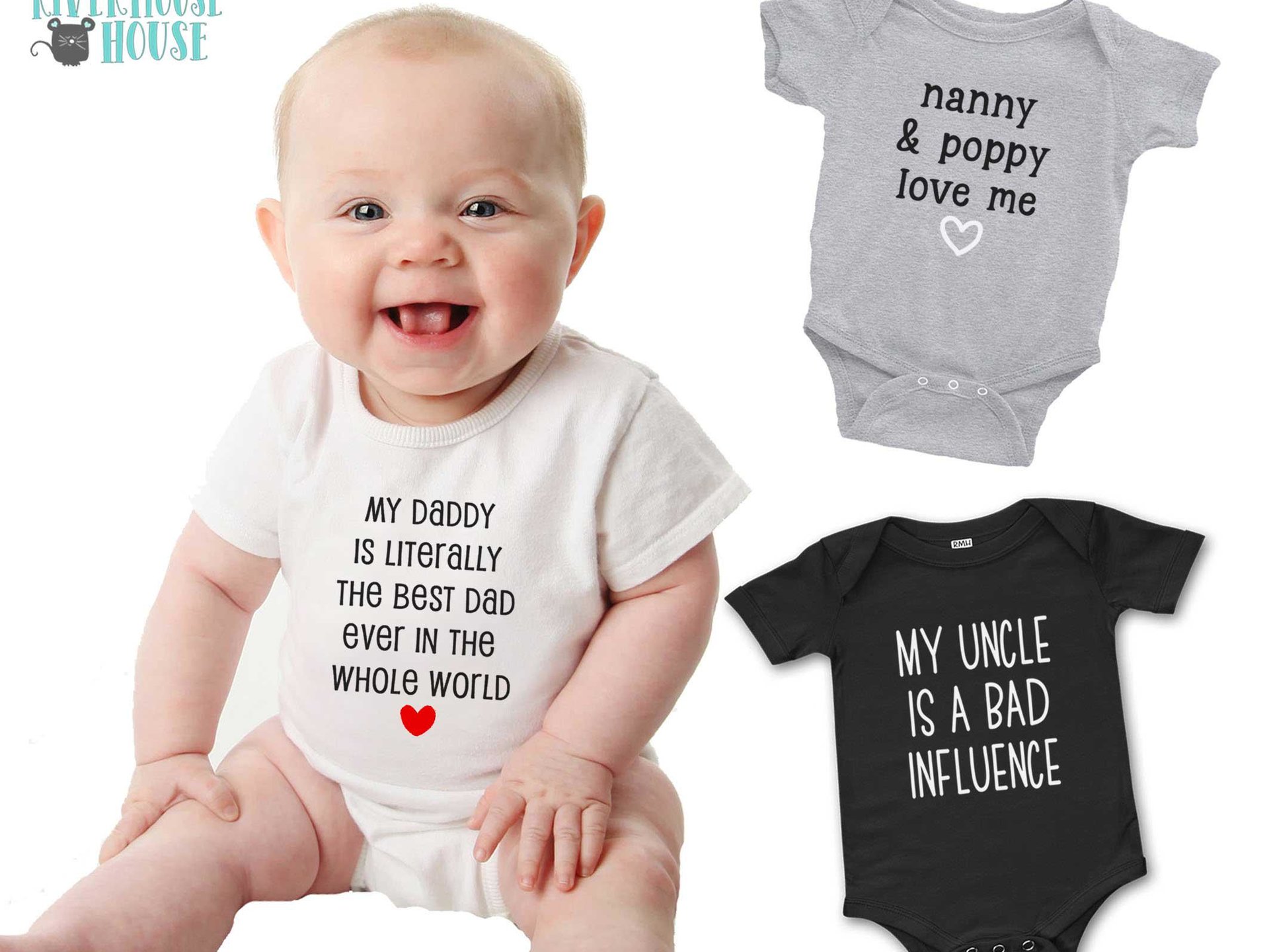 Best ever baby bodysuit literally in the whole world. Add your personalised name to suit Mum & Dad, Aunty, Uncle, Cousins, Grandparents etc