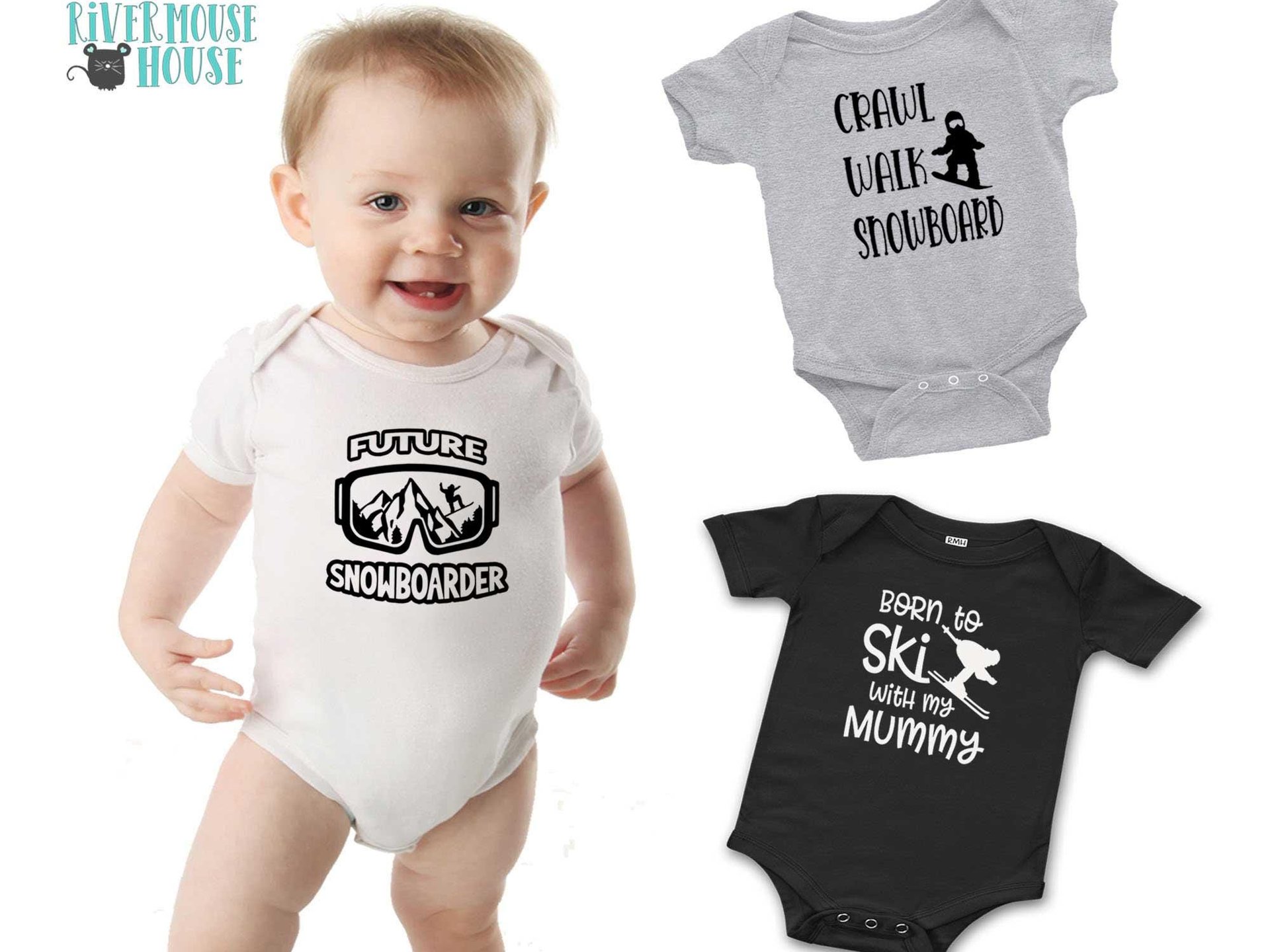 Future Snowboarder Baby Bodysuit, Aussie Winter Sports Romper