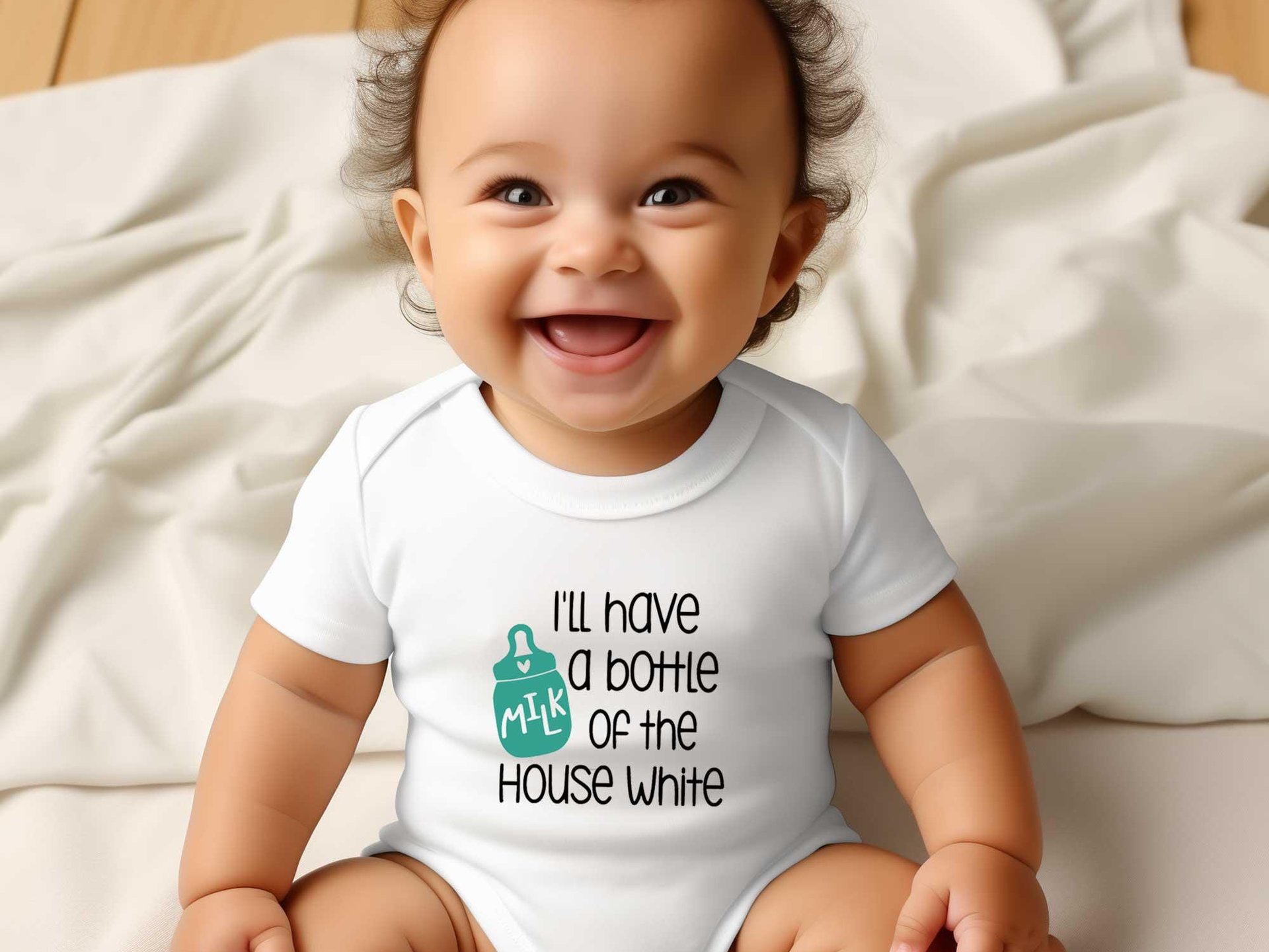 Funny Wine Lover Baby Bodysuit, I'll Have a Bottle of the House White