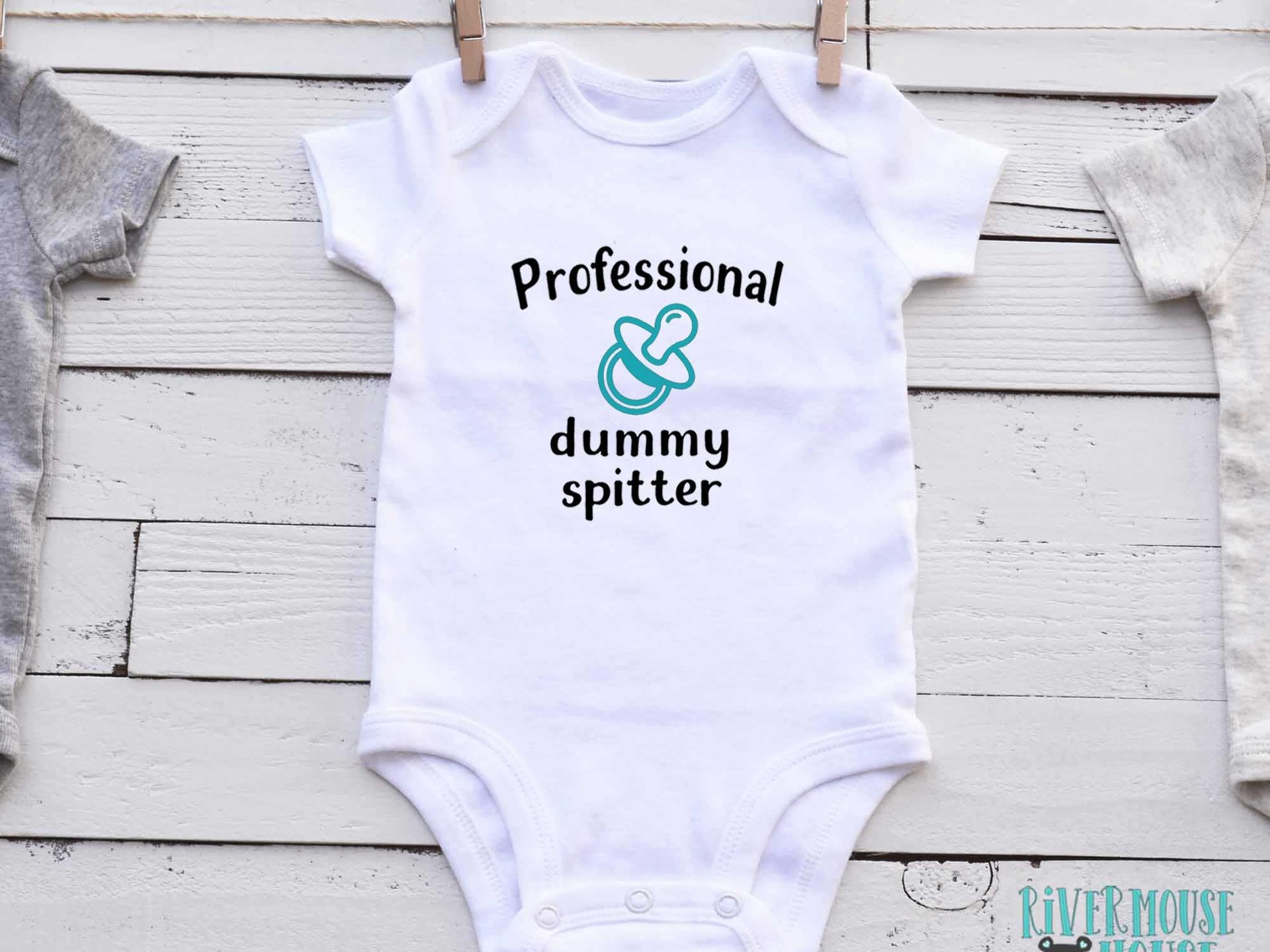 Aussie Slang Funny Baby Bodysuit, Professional Dummy Spitter