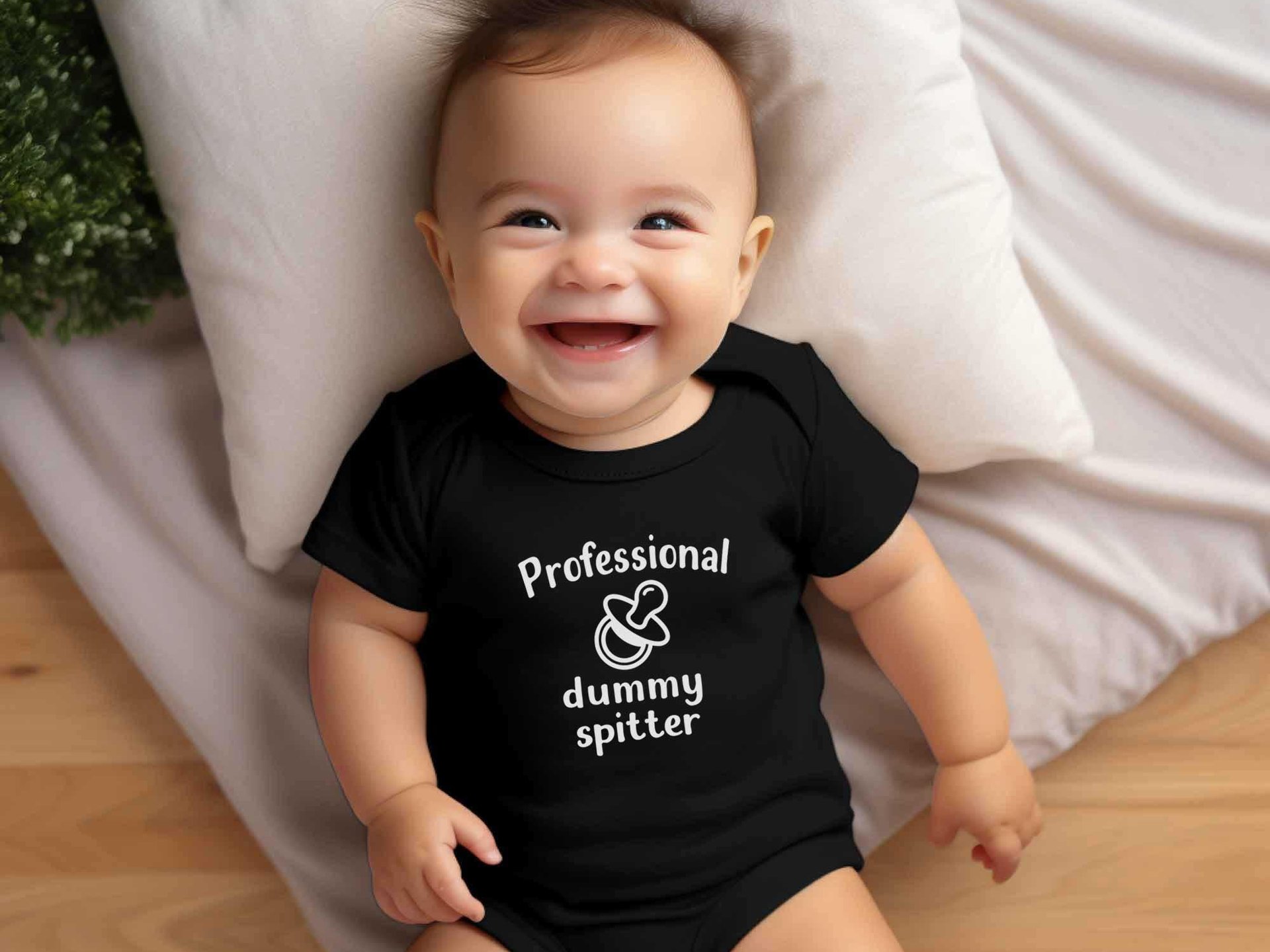Aussie Slang Funny Baby Bodysuit, Professional Dummy Spitter