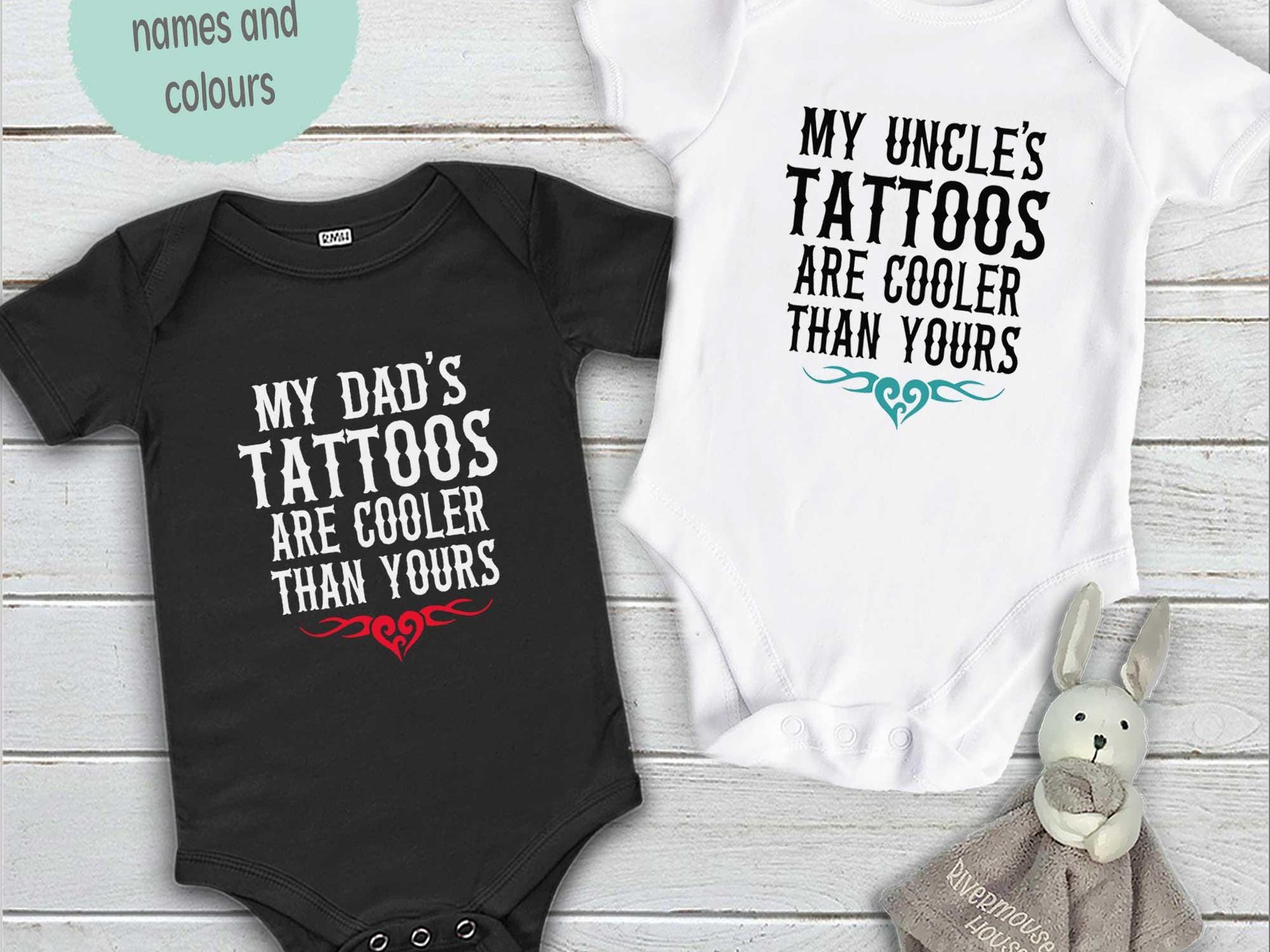 Tattoo Baby Personalised Bodysuit, My Mum's Tattoos are Cooler than Yours, Funny Tattoo Artist Romper
