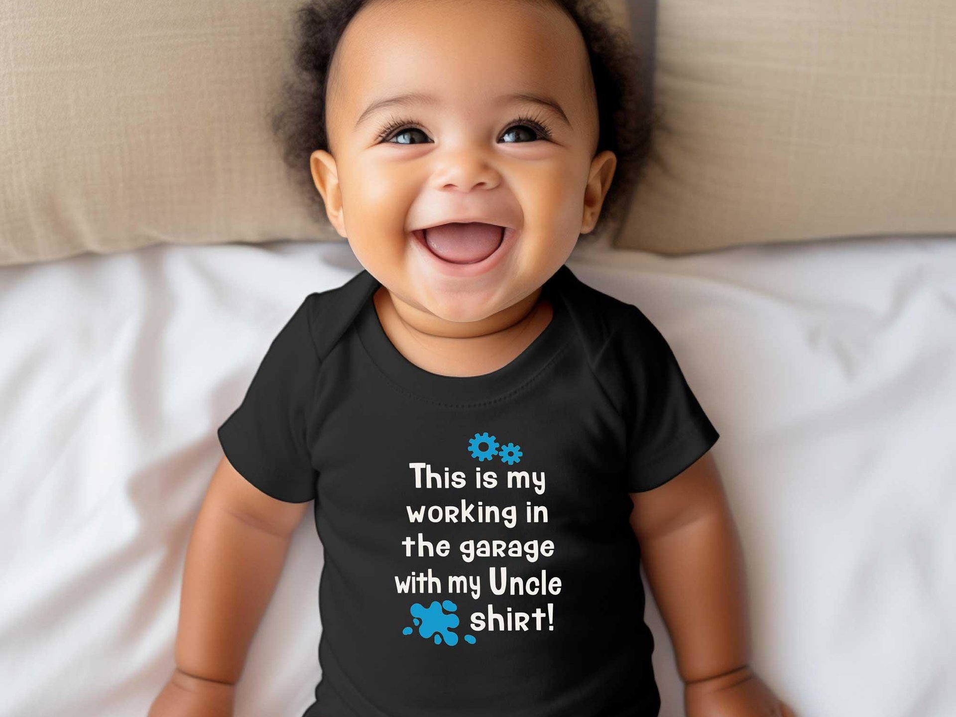 Personalised Mechanic Baby Bodysuit, Hanging in the Garage with Daddy, Aussie Car and Motorcycle Gift