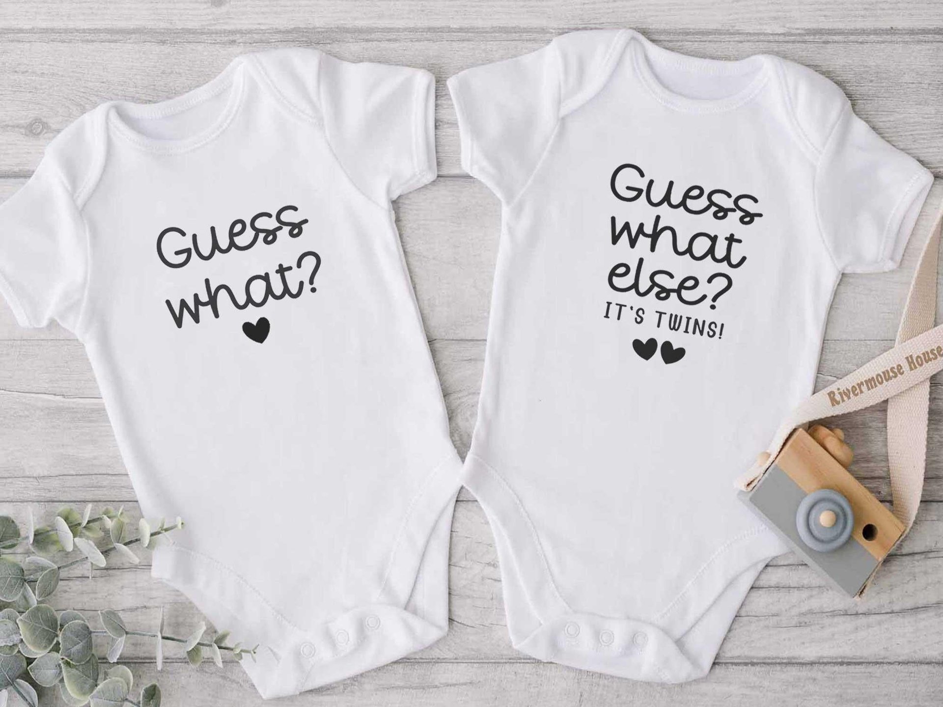 Twin Pregnancy Announcement Bodysuits - Guess What, It's Twins