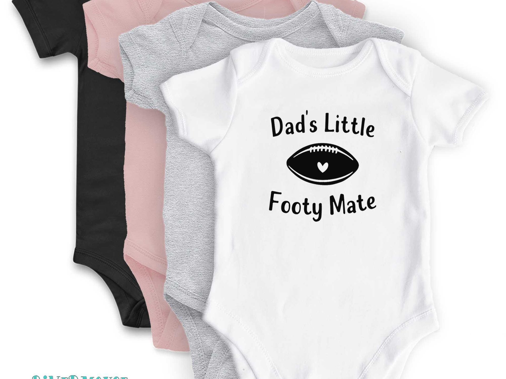 Aussie Football Baby Bodysuit, Dad's Little Footy Mate, Custom Rugby Gift