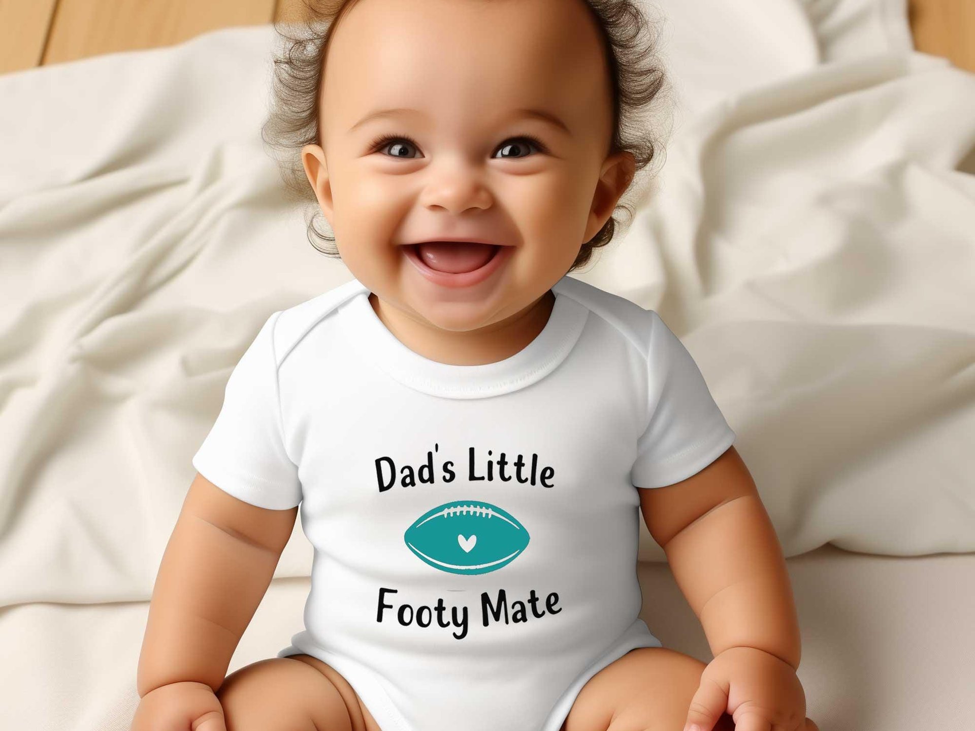 Aussie Football Baby Bodysuit, Dad's Little Footy Mate, Custom Rugby Gift