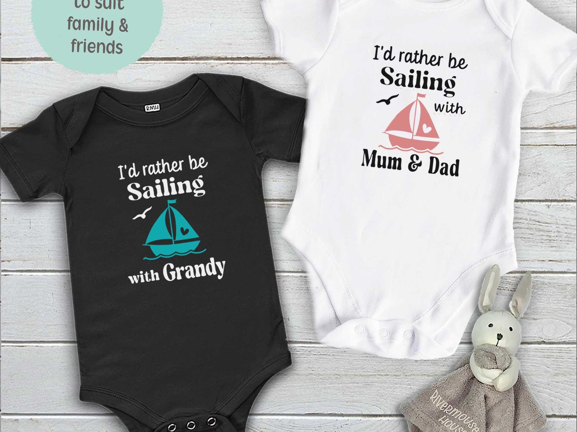 Personalised Sailing Baby Bodysuit, Funny Aussie Boating Outfit