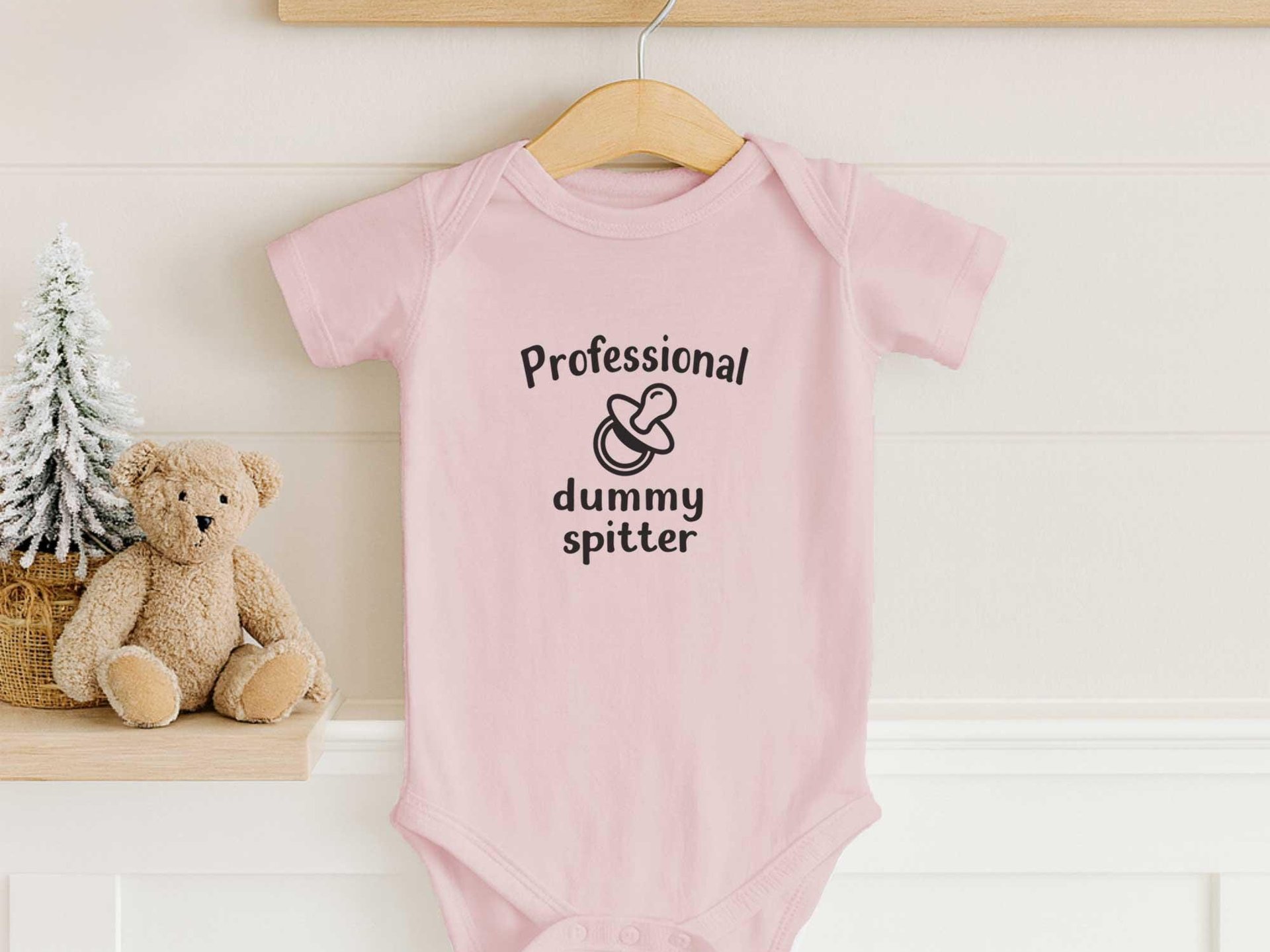 Aussie Slang Funny Baby Bodysuit, Professional Dummy Spitter