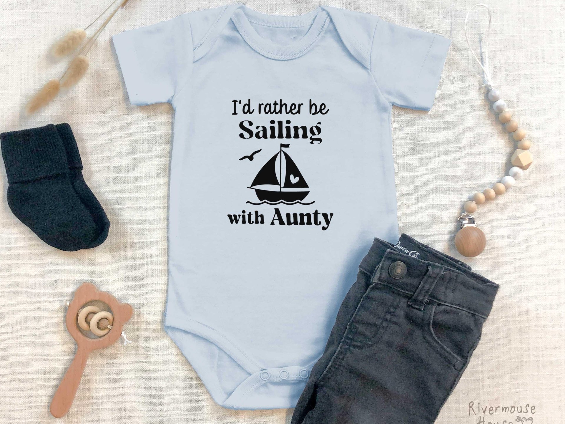 Personalised Sailing Baby Bodysuit, Funny Aussie Boating Outfit