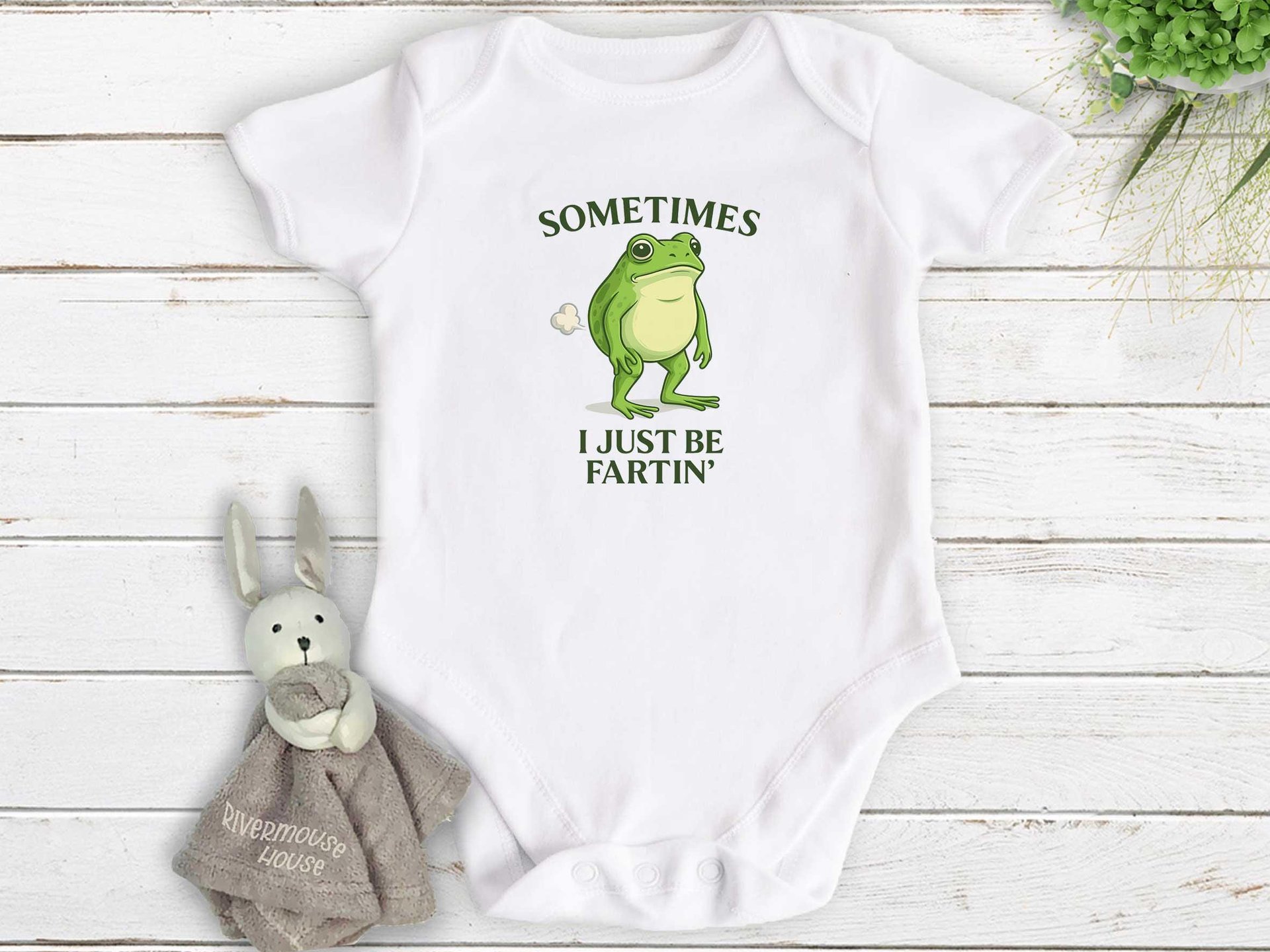 Funny Fart Baby Bodysuit, Sometimes I Just Be Fartin Frog Romper