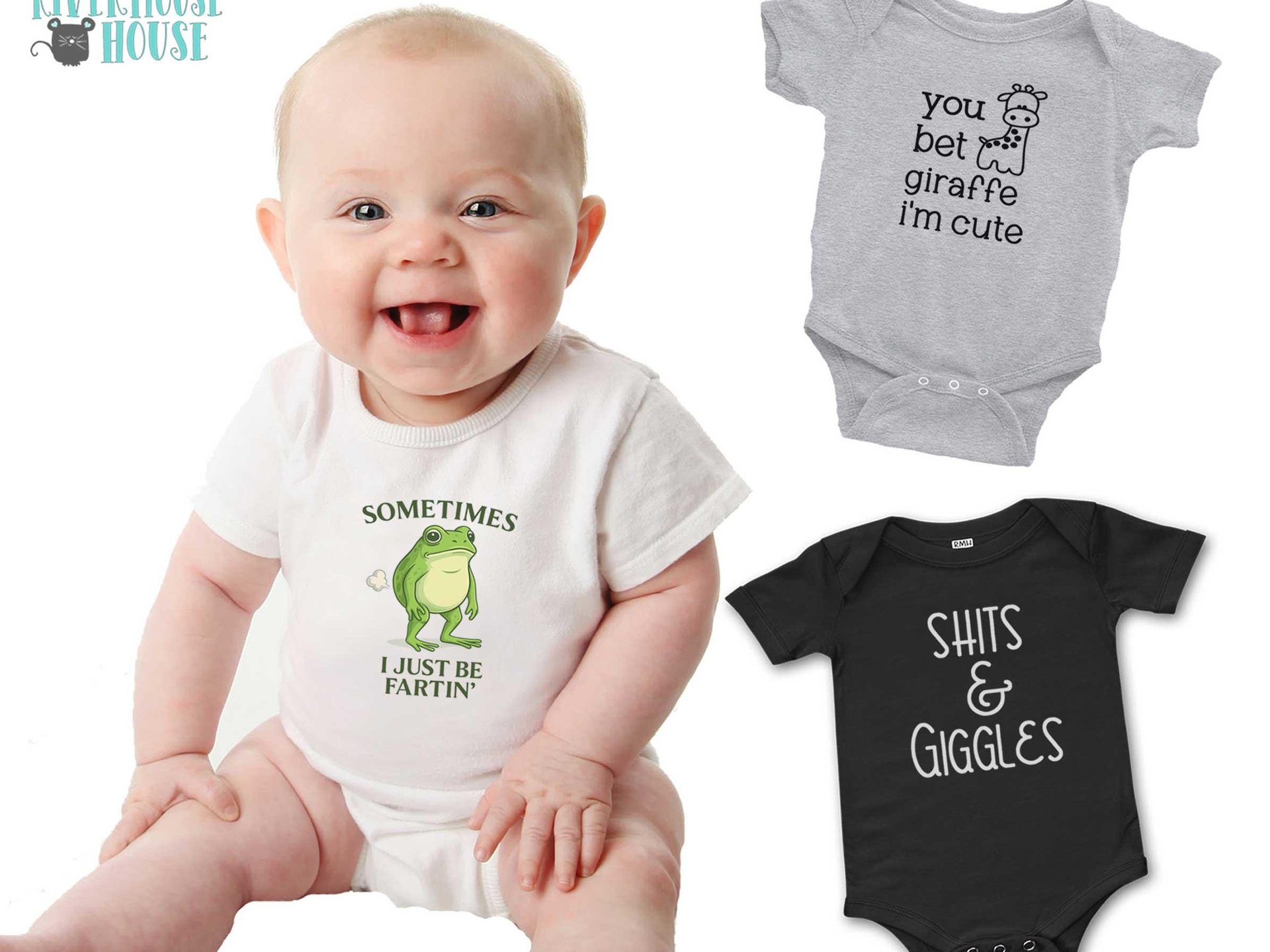 Funny Fart Baby Bodysuit, Sometimes I Just Be Fartin Frog Romper
