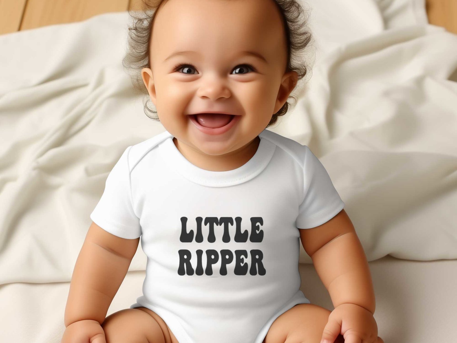 Little Ripper Aussie baby bodysuit, Australian slang retro romper, Size Newborn to toddler romper