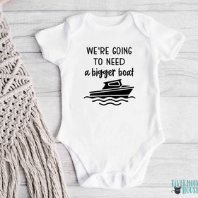 We're going to need a bigger boat baby bodysuit, Funny nautical pregnancy announcement