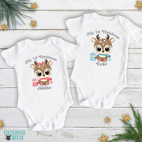 My 1st Christmas Baby Reindeer Personalised Bodysuit