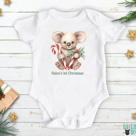 First Christmas Baby Koala Personalised Little Aussie Xmas Romper