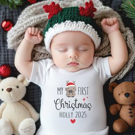 My first Christmas personalised baby wombat bodysuit, Little Aussie Xmas gift