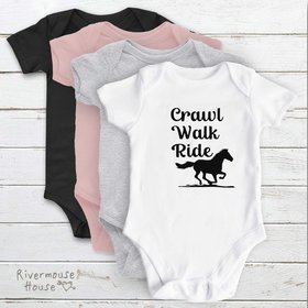 Horse Baby Bodysuit, Crawl Walk Ride Aussie Brumby Lovers Gift