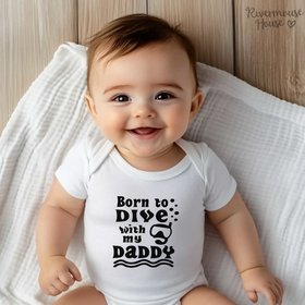 Personalised Scuba Dive Baby Bodysuit, Born to Dive Romper