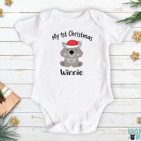 My First Christmas Baby Wombat Personalised Bodysuit