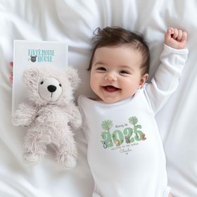 Born in 2025 welcome to the world personalised baby bodysuit, Going home outfit, custom pregnancy announcement, Newborn Aussie photo reveal