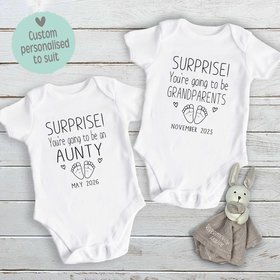 Surprise baby pregnancy announcement, Personalised reveal for Grandparents, Daddy, Aunty, Uncle & family