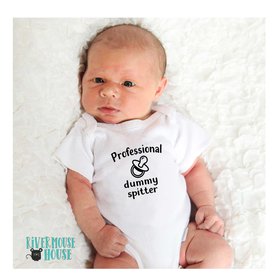 Aussie Slang Funny Baby Bodysuit, Professional Dummy Spitter