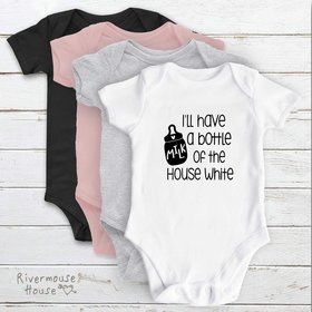 Funny Wine Lover Baby Bodysuit, I'll Have a Bottle of the House White
