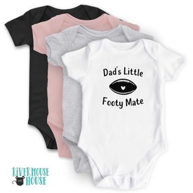 Aussie Football Baby Bodysuit, Dad's Little Footy Mate, Custom Rugby Gift
