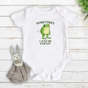 Funny Fart Baby Bodysuit, Sometimes I Just Be Fartin Frog Romper